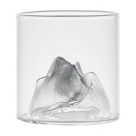 Chinese style Whisky Glass Cup 3D Mountain Water Glass Glacier Mug Vodka Wine Cup Glass Artwork Gift Whisky Bottle Drinkware Hot,Slivery