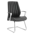 thumbnail image 1 of Scranton & Co Black Fabric Visitor Chair with Chrome Sled Base, 1 of 19