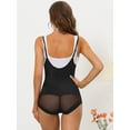 thumbnail image 2 of Unique Bargains Women's Mesh Full Shapewear Open Bust Leotard Jumpsuit Bodysuit S Black, 2 of 6