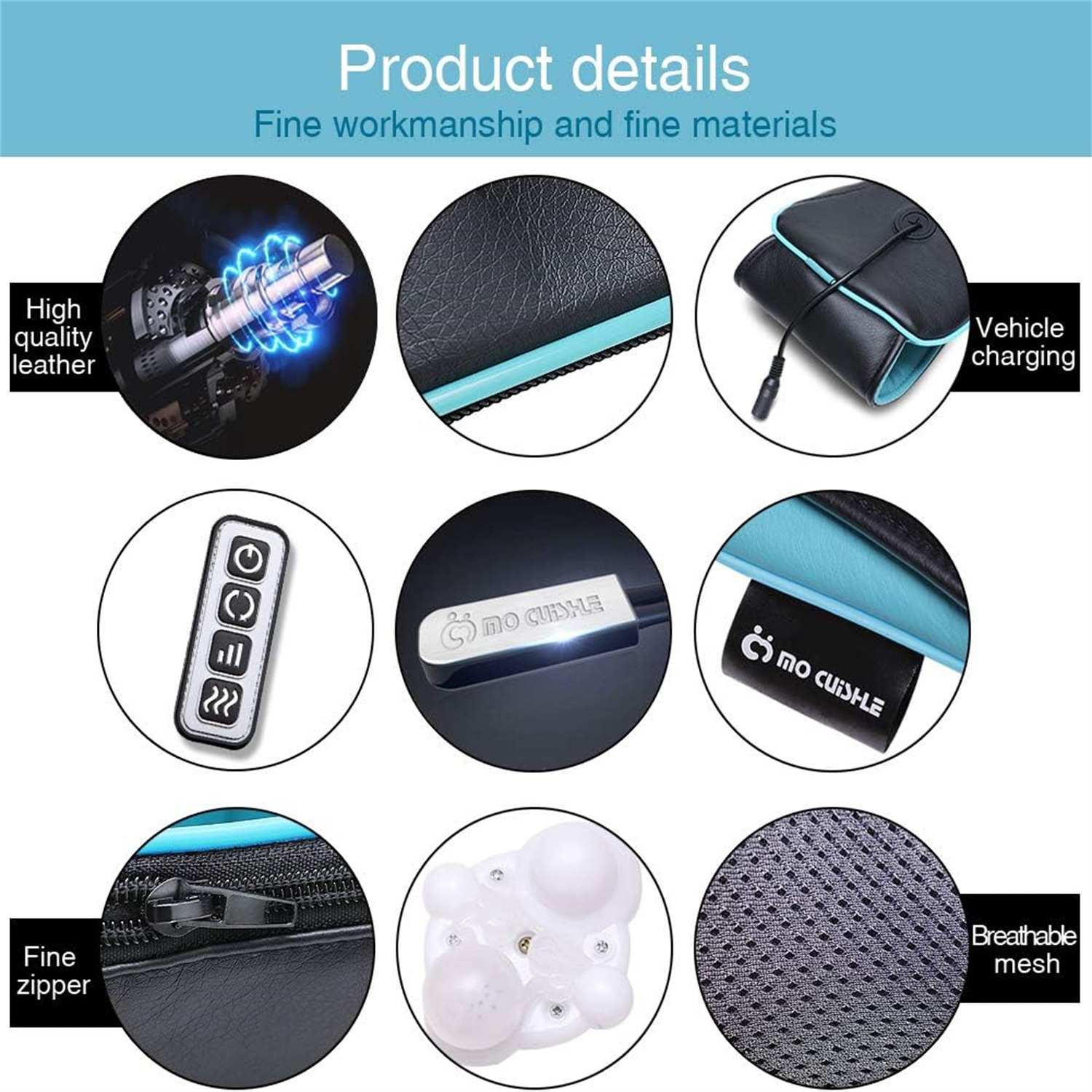 Lumbar Neck And Shoulder Massager，Back, neck, and shoulder heat therapy massager with heating function, deep tissue kneading, relieves muscle pain, suitable for home and car use