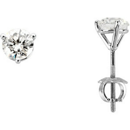 DIAMOND EARRING 14K White Gold PAIR 1 CT TW DIAMOND EARRING ONE PIECE DIAMOND EARRING