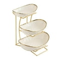 thumbnail image 3 of Elodie Ceramic Fruit Bowl for Kitchen Counter Decorative for Fruits Cupcake Candies 3 Layers, 3 of 8