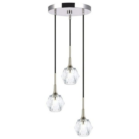 

Woodbridge Lighting Regent Park 3-Light Glass Pendant in Satin Nickel