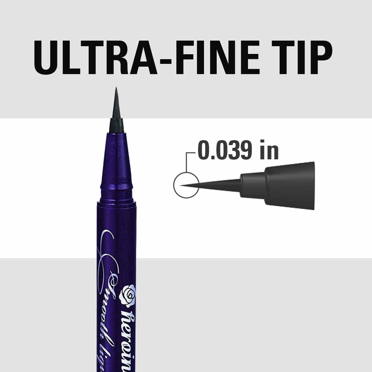 Kiss Me Heroine Make Smooth Liquid Eyeliner, #01 Jet Black, 0.01 oz 2 Pack