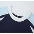 thumbnail image 5 of AHTJRT Mens Dye Blocked Harajuku Inspired Tees Loose Fit Crew Neck Summer Tops Navy XL, 5 of 8