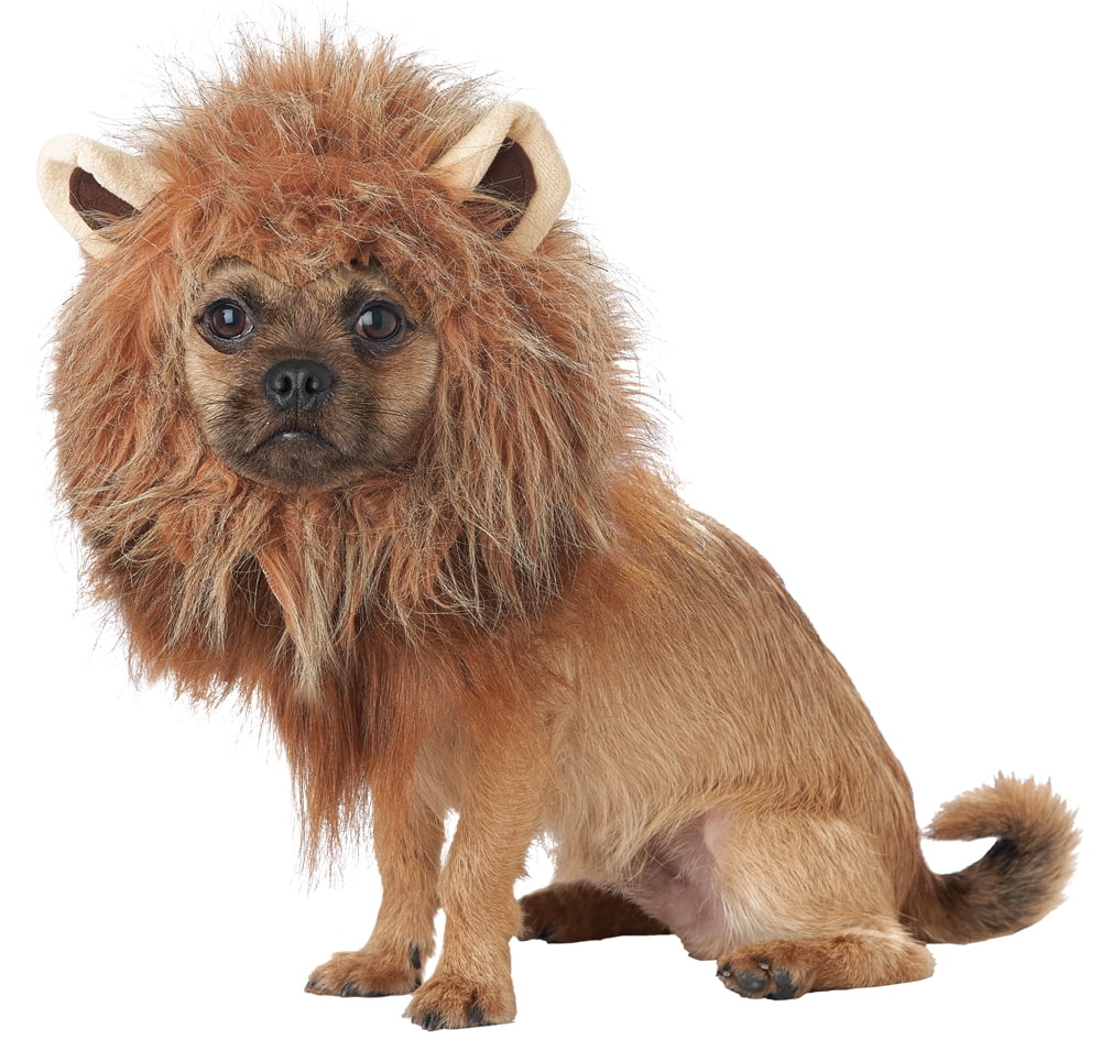 Lions Mane Pet King Of The Jungle Furry Costume Headpiece Hat-M-L 