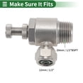 thumbnail image 4 of Push to Connect Air Fittings 1/2" 90 Degree Air Flow Control Valve Nickel-plated Copper 1/2"BSPT 1 Pc Silver Tone, 4 of 7