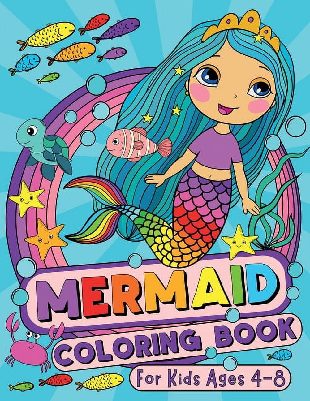 Coloring Books for Kids Ages 6 - 8: Mermaid Coloring Book, Super Cute  Mermaids to Color for Relaxation (Jumbo Coloring Book) - Grand Grand Young  - 9781717564542