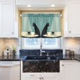 thumbnail image 5 of Yayeee Kitchen Curtains Tier Pair Light Filtering 27"x36" Rod Pocket Short Cafe Window Panel, Black Cat, 5 of 7
