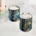 thumbnail image 2 of Yayeee 2 Pack Qtip Holder Bathroom Cotton Swab Canister with Lid Clear Dispenser Set, Blue Sea, 2 of 6