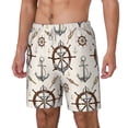 thumbnail image 2 of Uemuo Anchor with Rope Pattern Mens Swim Trunks Quick Dry Board Shorts with Mesh Lining, Stretch Beach Shorts Quick Dry No-Chafing Board Shorts-Large, 2 of 9