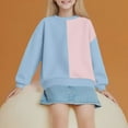 thumbnail image 5 of cfhntfmh Girls Sweatshirts Color Block Long Sleeve Pullover Unisex Boys Girl Basic Crewneck Sweatshirts Kids Fashion Clothes, 5 of 6