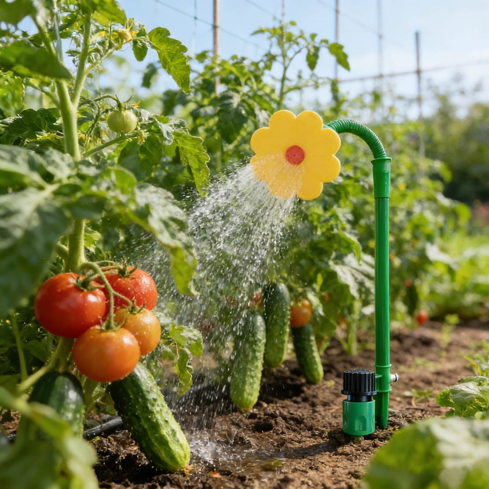 Irrigation Supplies Garden Sprinkler System with Rotating Water Feature and Dancing Spray for Outdoor Yard