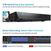 Reolink 8MP 8CH NVR Dome PoE Camera System Security Smart Home Detect 2TB HDD 24/7-Record 4Pcs 800D4