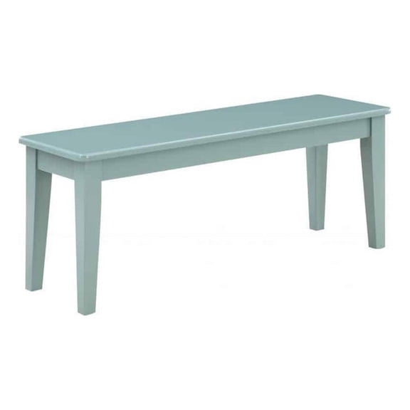 Benjara Bray 44" Modern Rectangular Dining Bench- Tapered Legs- Teal Blue