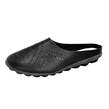 

Leisure Women s Hollow Four Seasons Soft Sole Non Flat Round Toe Breathable On Lazy Shoes Slippers