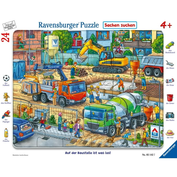 Puzzle Ravensburger con mucha actividad en construcción, 24 piezas, más de 4 años