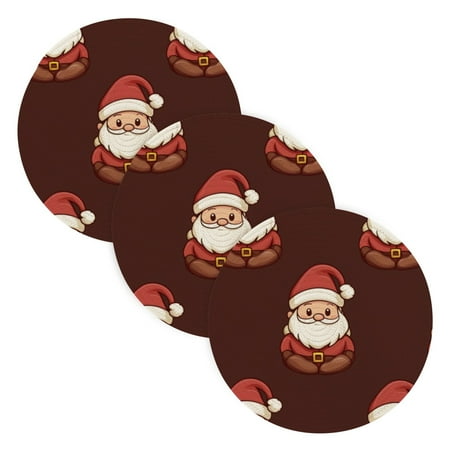 

3 Place Mat Pan Bowl Mat Teacup Mat 15x15x24 Inch Tray Mat Kitchen Pot Mat Hot Pot Mat Teapot Mat Table Protective Mat Red Santa Claus