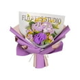 thumbnail image 3 of Ramo de flores de ganchillo, ramo de flores hecho a mano, flores artificiales, plantas artificiales Púrpura, 3 of 9