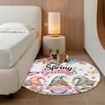 thumbnail image 2 of Spring Gnomes Round Area Rug 4Ft Washable Circle Rugs for Bedroom Dining Room, Colorful Flowers Watercolor Butterfly Floral Plant Non-Slip Carpet Floor Mats Indoor Outdoor Carpet Runner Home Decor, 2 of 8