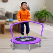 Sportspower My 1st Trampoline 36 Indoor/Outdoor Mini Rebounder Trampoline with No-Gap Padded Cover, for Toddlers & Kids, Max Weight Capacity 220 LBS - PURPLE