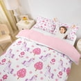 thumbnail image 2 of Metsweet Floral Unicorn Duvet Cover Queen, Chic Flowers Queen Bedding, Pink Purple White,Pink Reversible,3-Piece,1 Duvet Cover and 2 Pillowcases, 2 of 6