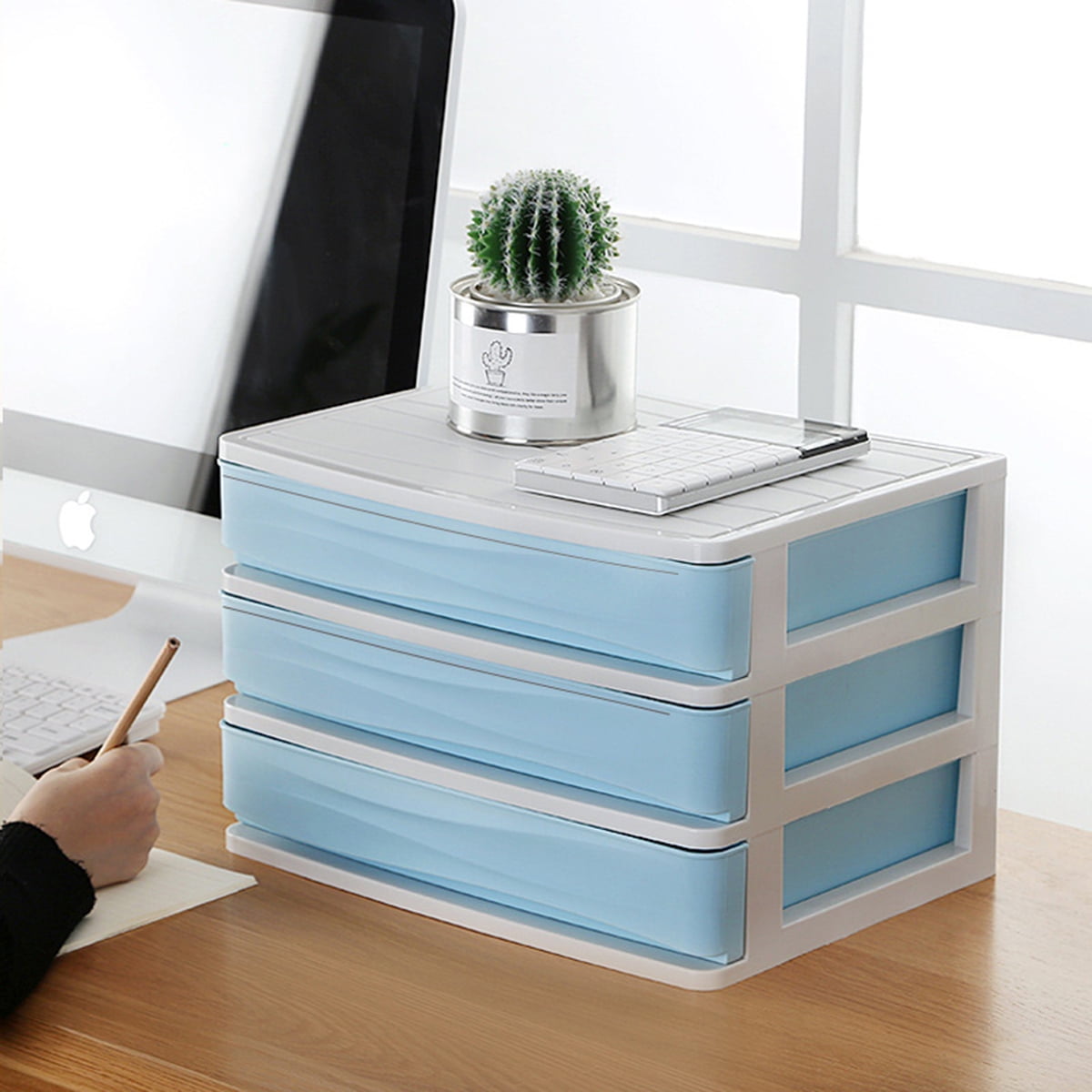 3 Tier Plastic Desktop Organizer Drawer Jewelry Cosmetics Divider