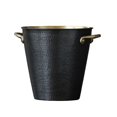 thumbnail image 1 of Cubitera de cobre martillado, cubo de hielo aislado de metal hecho a mano de estilo retro, ideal for bar en casa, cerveza fría, champán, botella de vino (negro), 1 of 7