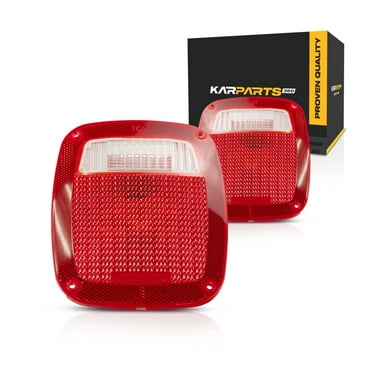 For Jeep Wrangler 1987-2006 Tail Light Lens Only Driver and Passenger Side Pair W/Gasket & Screw Replacement For CH2808106, CH2808106 | 56006514