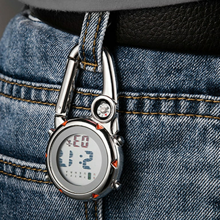 Happy Date Clip on Digital Carabiner Watch Backpack Fob Belt
