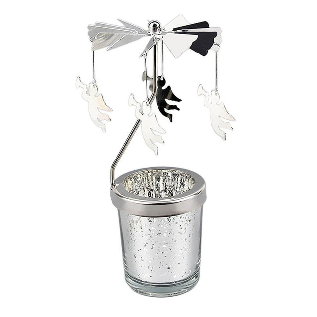 Spinning Tea Light Candle Holder Rotating Rotating Candle Holder Candlestick for Festive Wedding Angel