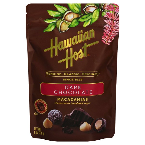 Hawaiian Host Dark Chocolate Macadamias 8 oz