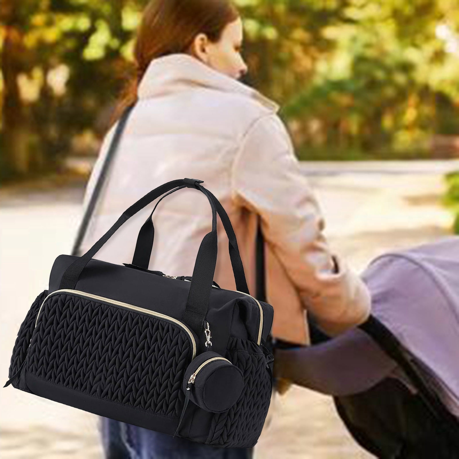 Large Diaper Bag Tote - Multifunctional Waterproof Baby Bag for Travel & Hospital | Spacious Maternity Nappy Bag with Pacifier Holder & Changing Essentials | Weekender Bag for Mom &