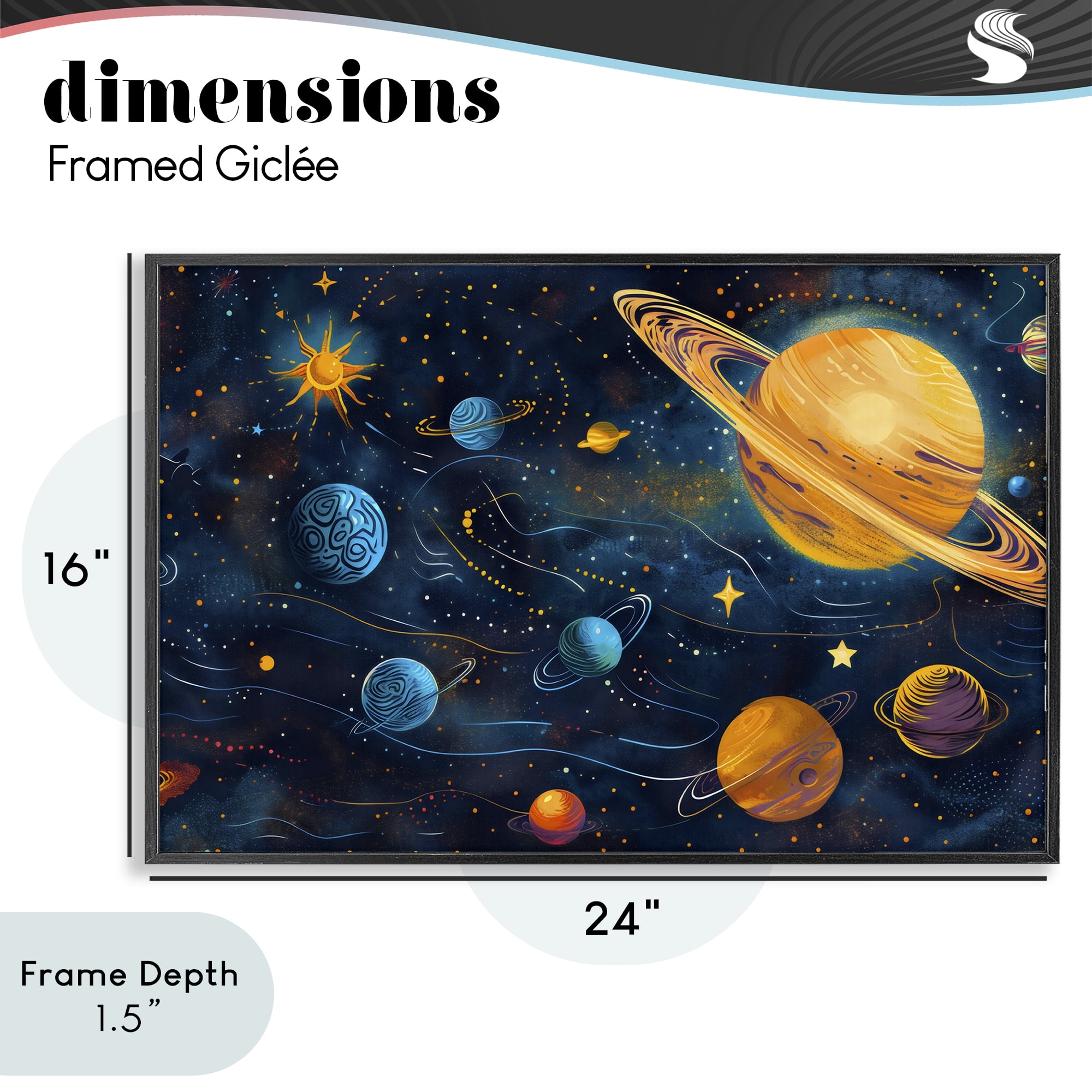 Stupell Industries Two Suns Galaxy Scene Black Framed Giclee Art, design by Creative Studio