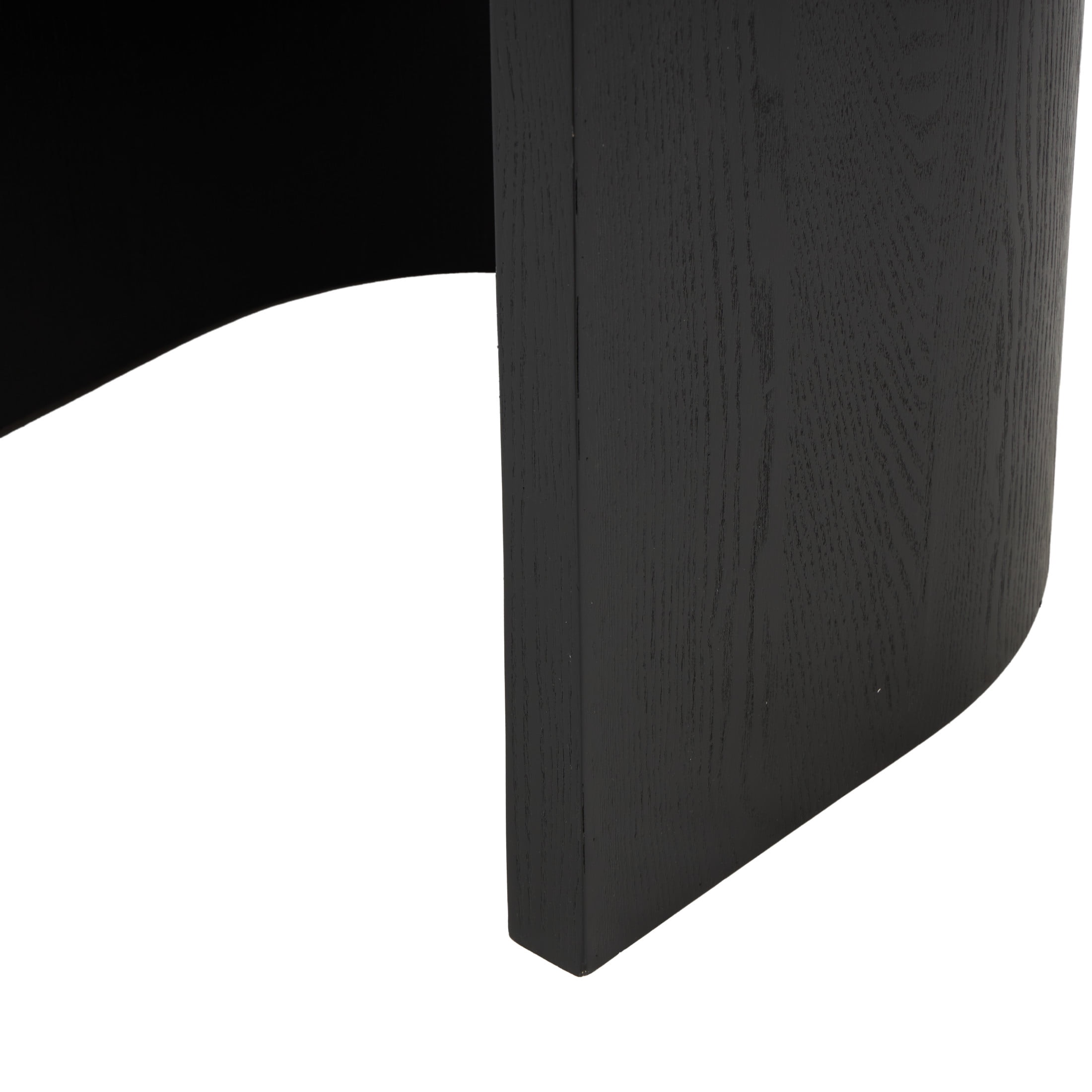 DecMode 16" x 23" Black Wood Cutout Arch Accent Table with White Marble Tabletop, 1-Piece