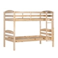 thumbnail image 1 of Walker Edison Transitional Twin-over-Twin Solid Wood Bunk Bed Frame in Natural, 1 of 13
