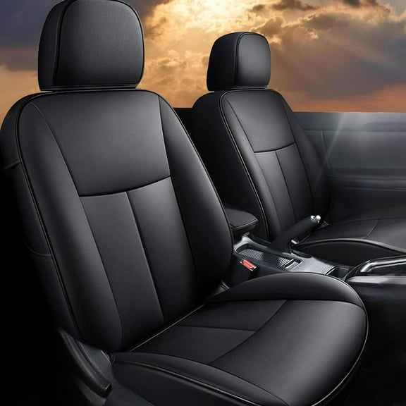 IKABEVEM Custom Seat Covers for Nissan Sentra: 2013 2014 2015 2016 2017 2018 2019 Leather Car Seats Cover Full Set Black