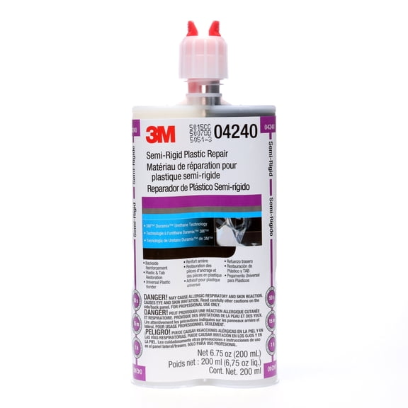 3M Semi-Rigid Plastic Repair, 04240, 200 mL Cartridge, 6 per case