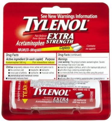 2 Pack - TYLENOL Extra Strength Caplets 10 ea
