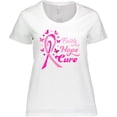 thumbnail image 3 of Inktastic Faith Hope Cure Breast Cancer Awareness Women's Plus Size T-Shirt, 3 of 5