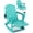 Aruba Blue, variant on KINGYES Adirondack Rocking Chair with Retractable Ottoman and Cup Holders, HDPE Adirondack Rocker Patio Rocking Chair for Porch, Patio, Balcony, Brown