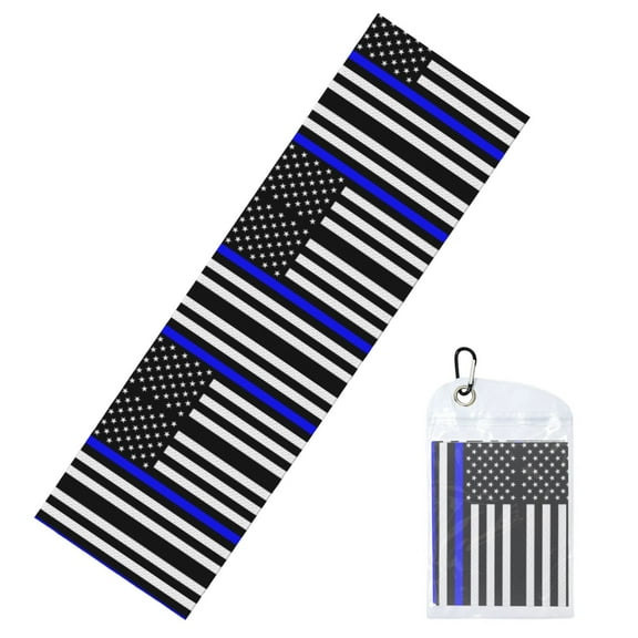 Police Thin Blue Line Flag Cooling Towel 39.4"X11.8" Ice Sweat Towel Face Cooling Neck Cooler Wraps For Sports