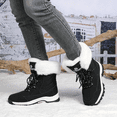 thumbnail image 4 of Stepedia Snow Boots Womens Warm Faux Fur Insulated Non-Slip Outdoor Mid Calf Winter Boots, Black, 4 of 10