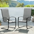 thumbnail image 3 of Nuu Garden Patio Dining Chairs Set of 2, High Back Padded Textilene Patio Outdoor Chairs, Breathable Spring Motion Textilene, Gray, 3 of 11