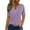 Purple, variant on WREESH Elegant Summer Tops Women's Dressy V-Neck Eyelet Solid Color Short Sleeve T-Shirts Purple