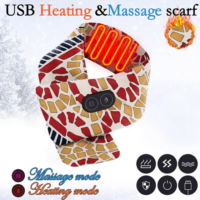 Foulard Réchauffante et Chaleureuse pour Femmes FashionablesSmart Mobile Power Recharge USB Cou et Épaules Protection contre le Froid Hivernal et Massage Chauffant Chaud Foulard pour Hommes et Femmes