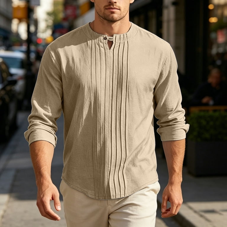kosheko Stand Collar Single-Button Placket Blouse with Full