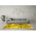 thumbnail image 3 of Ahgly Company Machine Washable Indoor Square Abstract Yellow Modern Area Rugs, 7' Square, 3 of 4