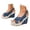 Blue, variant on Women's Wedge Platform Sandals - Stylish Raffia Woven Espadrilles Summer Sandals Women's Open Toe Buckle Ankle Wedge Heels
