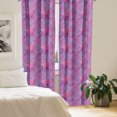 thumbnail image 2 of Ambesonne Paisley Window Curtains, Oriental Damask Colors, Each 28" W x 84" L, Pink Fuchsia, 2 of 4